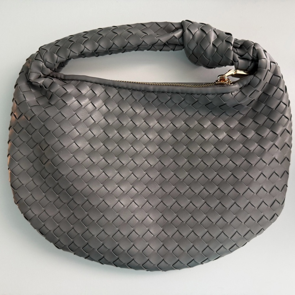 Melie Bianco Vegan Leather Mini Brigitte Satchel in Grey